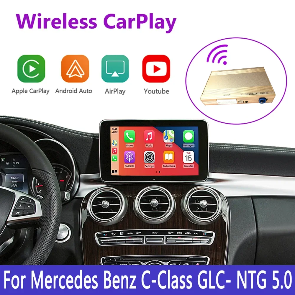 

Беспроводной CarPlay для Mercedes Benz C-Class W205 / GLC 2015-2018 с функциями Android Auto Mirror Link AirPlay