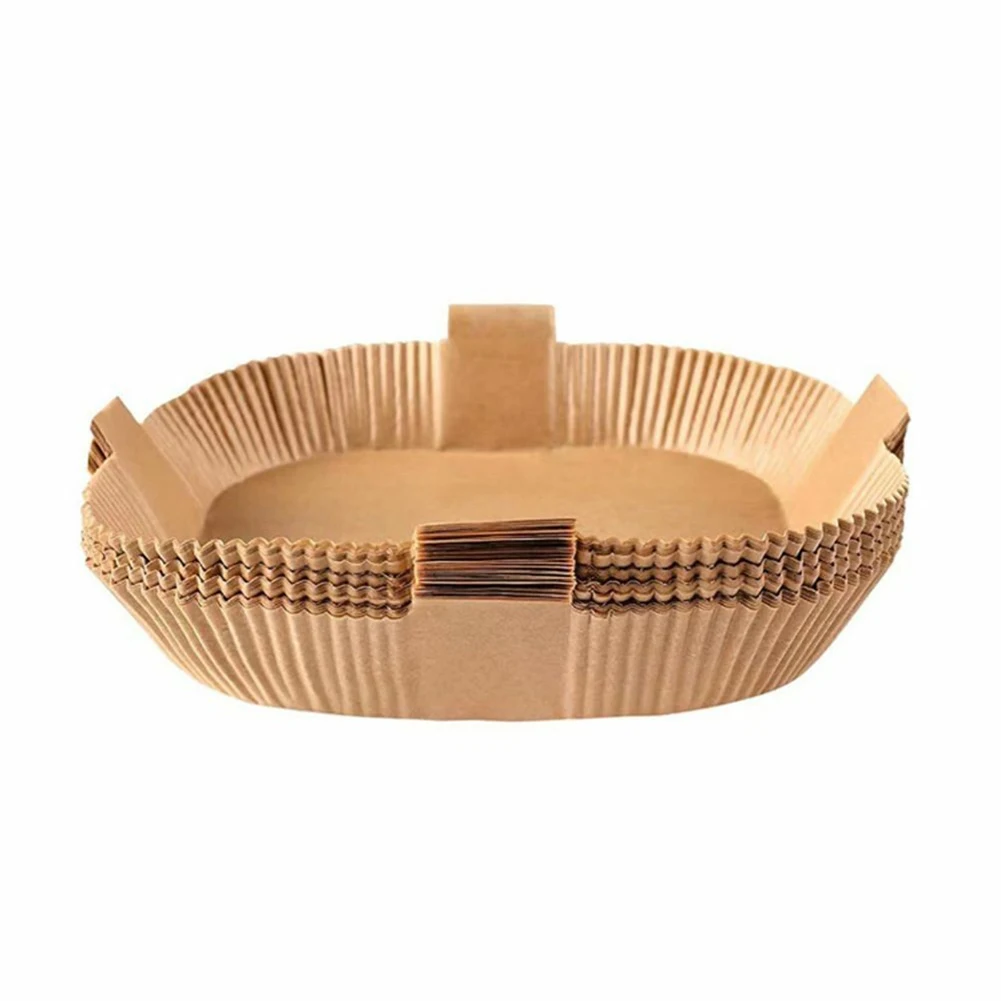 

50/100pcs Air Fryer Disposable Paper Parchment Wood Pulp Steamer Cheesecake Air Fryer Accessories Baking Paper For Air Fryer