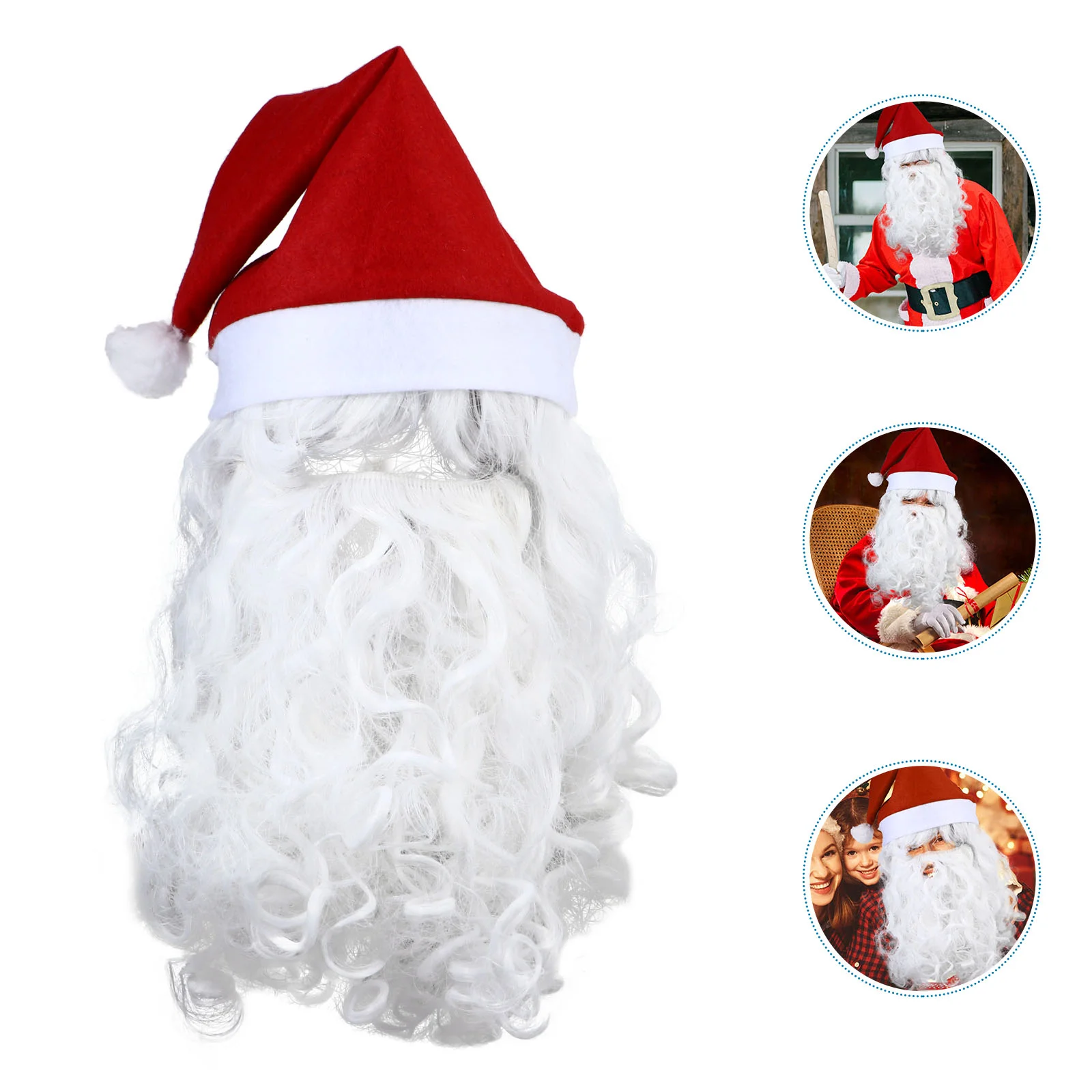 

3 Pcs Christmas Headgear Cosplay Kit Beard Accessories Santa Beards Para Hombres