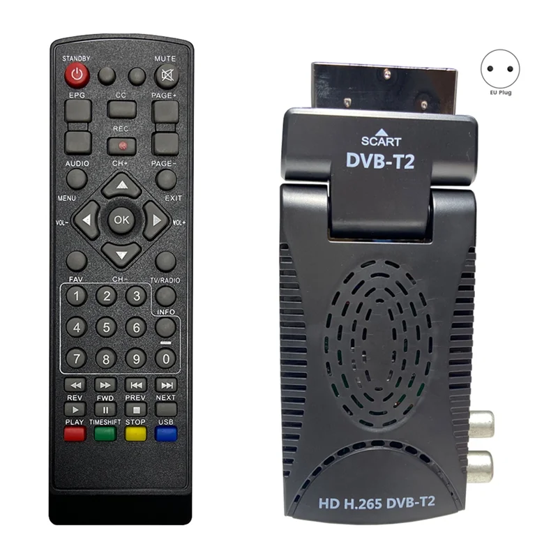 Фото A73E-DVB-T2 Цифровой наземный ТВ-декодер Full HD с функцией декодирования EPG H. 265/HEVC, адаптер питания европейского стандарта, телеприставка EU P №5