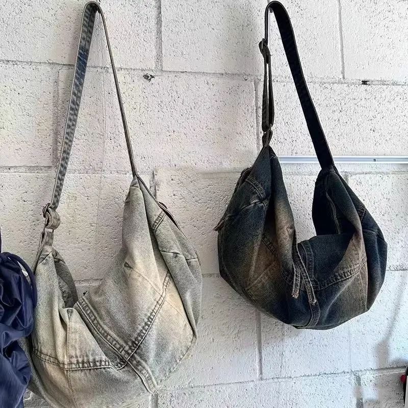 Корейская джинсовая сумка-тоут Y2K для мужчин и женщин повседневные дорожные