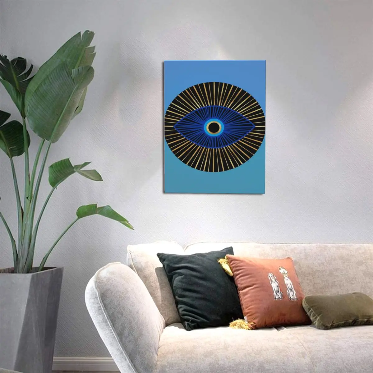 Сглаз защиты синее золото всевидящий глаз высококачественные холсты безрамные