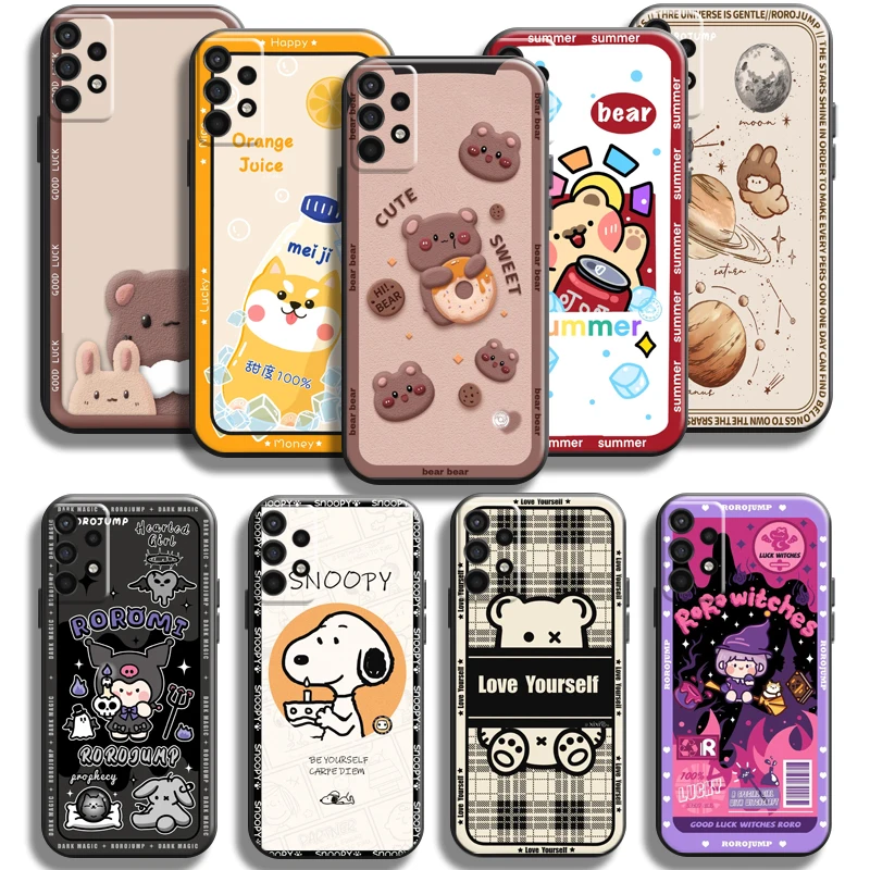 

Fashion Cute Cartoon Bear Phone Case For Samsung Galaxy A11 A12 A21 A21S A22 A30 A31 A32 A50 A51 A52 A70 A71 A72 5G Funda