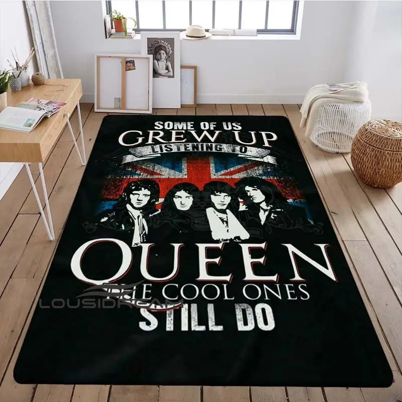 Queen British Rock Band 3D Printed Living Room, Bedroom, Sofa, Fluffy Soft Carpet, Home Decoration, Chair Area, Large Carpet