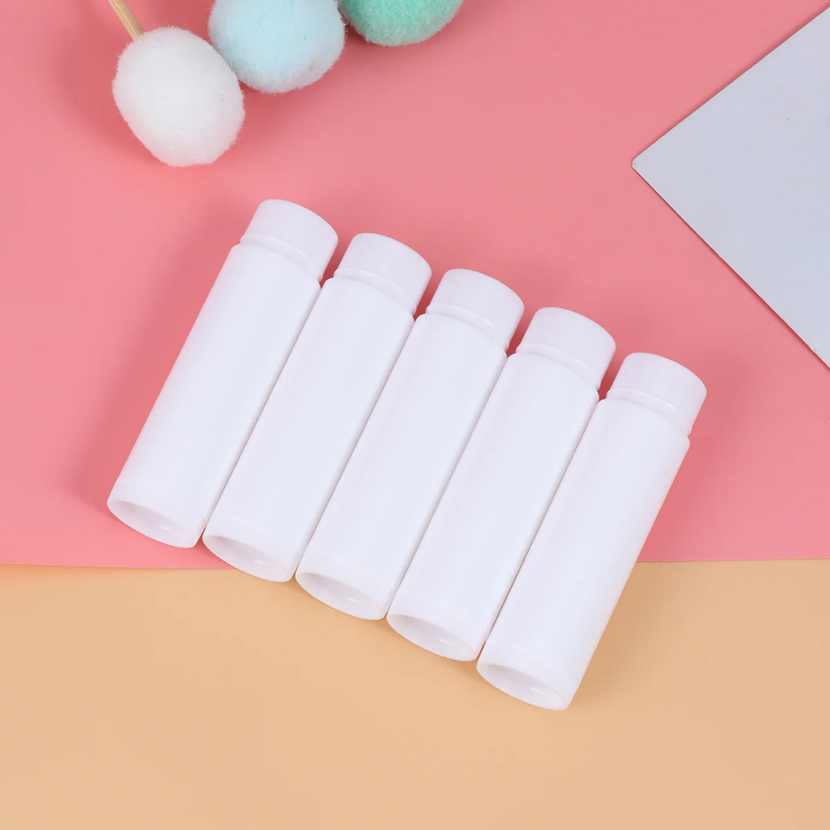 

25pcs Empty Lip Balm Tubes 5g Lipstick Storage Container DIY Lip Gloss Tubes with Lids ( White )