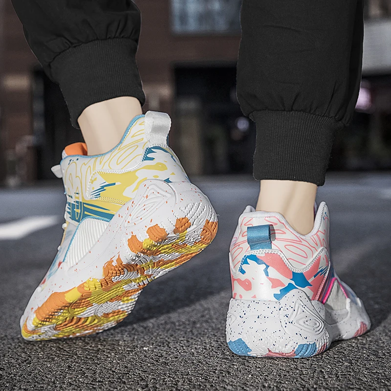 Camouflage Basketball Shoes Men Children Anti Skid  Basketball Sneakers Basketball Boots Outdoor Walking Sneakers