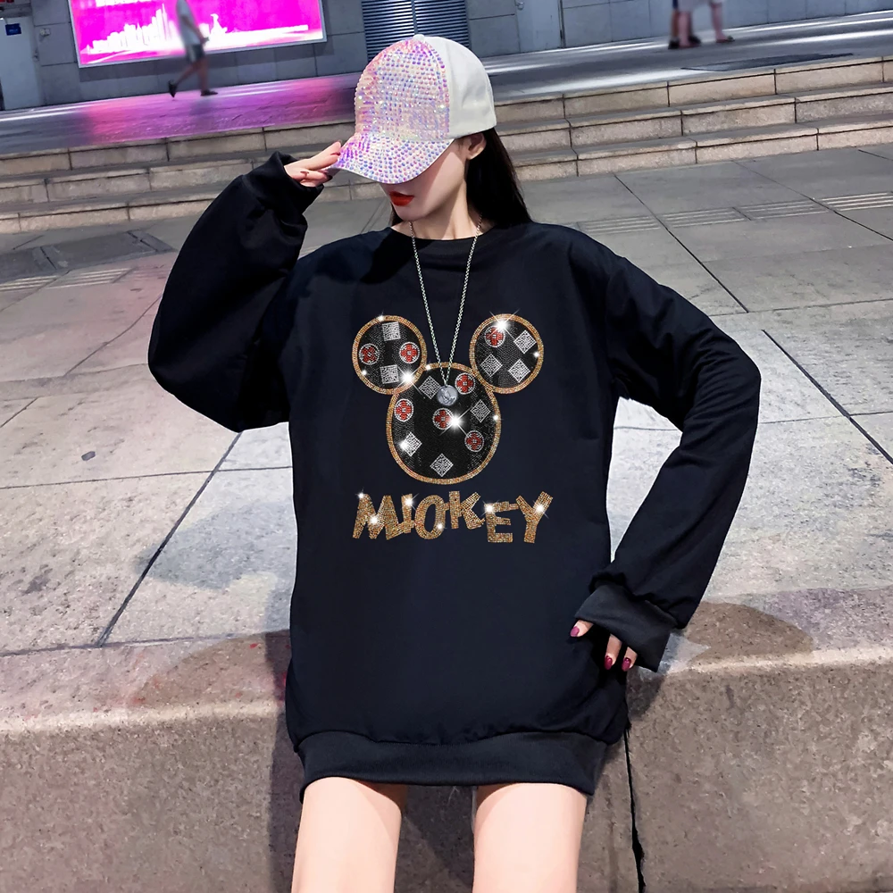 

Демисезонный женский пуловер с капюшоном и 3D-принтом Микки Мауса