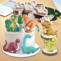 various dinosaurs silicone mold diy cartoon animal fondant chocolate cake mold cake decorating tools baking accessories