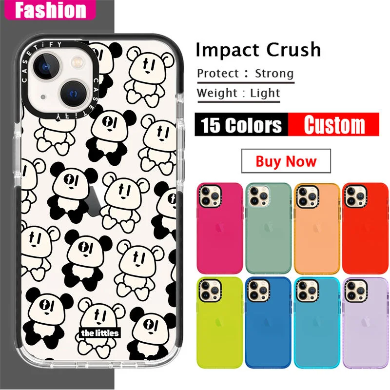

CASETIFY Black White Bear TPU Cases For Iphone 13 12 11 14 Pro Max XR XS Max 14 Plus Lady Girl Anti-drop Soft Clear Cover D0505
