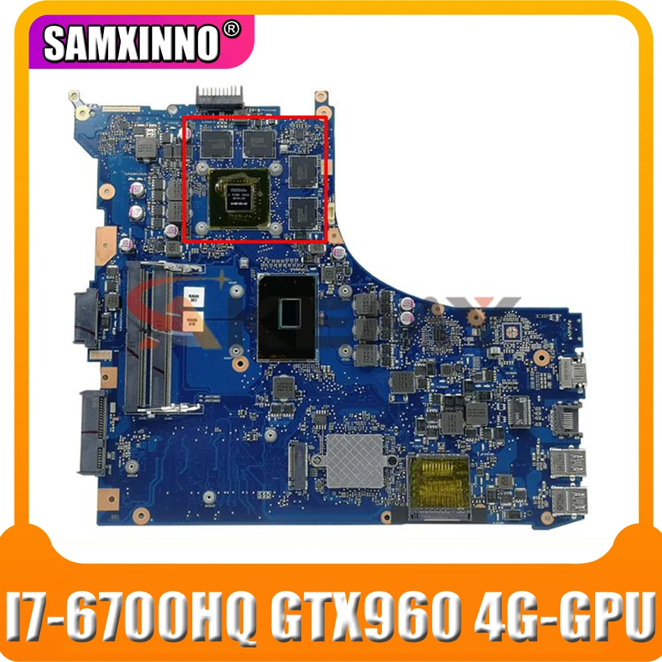 

GL552VW MAIN BOARD REV: 2.0 For Asus GL552VW ZX50V GL552VX Laptop Motherboard With I7-6700HQ CPU GTX960 4G-GPU 100% Fully Tested