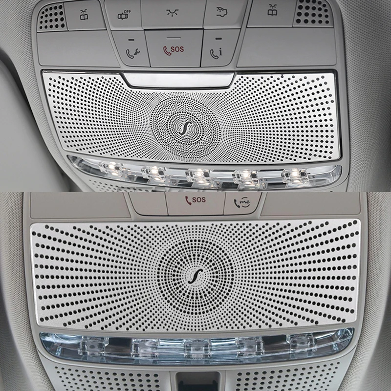 

For Mercedes Benz C E GLC Class W205 W213 X253 Stainless Steel Car Accessories Roof Reading Light Cover Trim Decoration Frame
