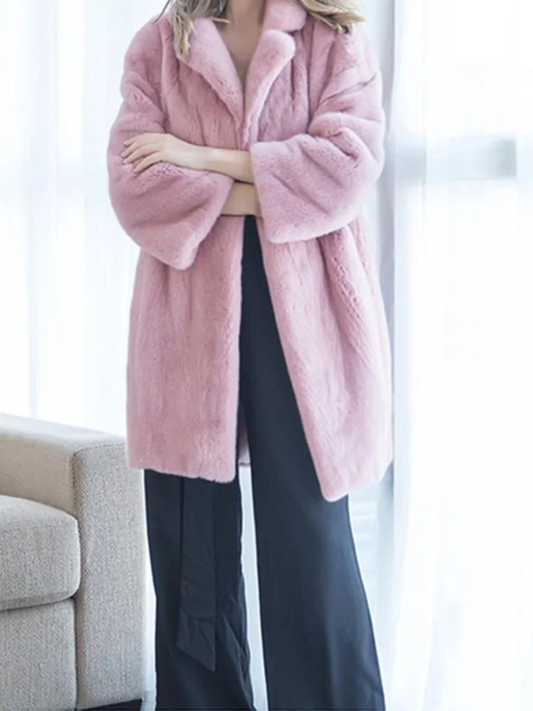 Зимняя женская куртка однобортное пальто из искусственного меха ягненка теплое