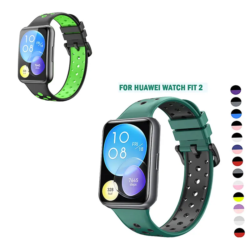 

Breathable Strap For Huawei Watch FIT 2 Band smartwatch Loop Air-hole Silicone watchband bracelet fit2 Sport correa Accessories