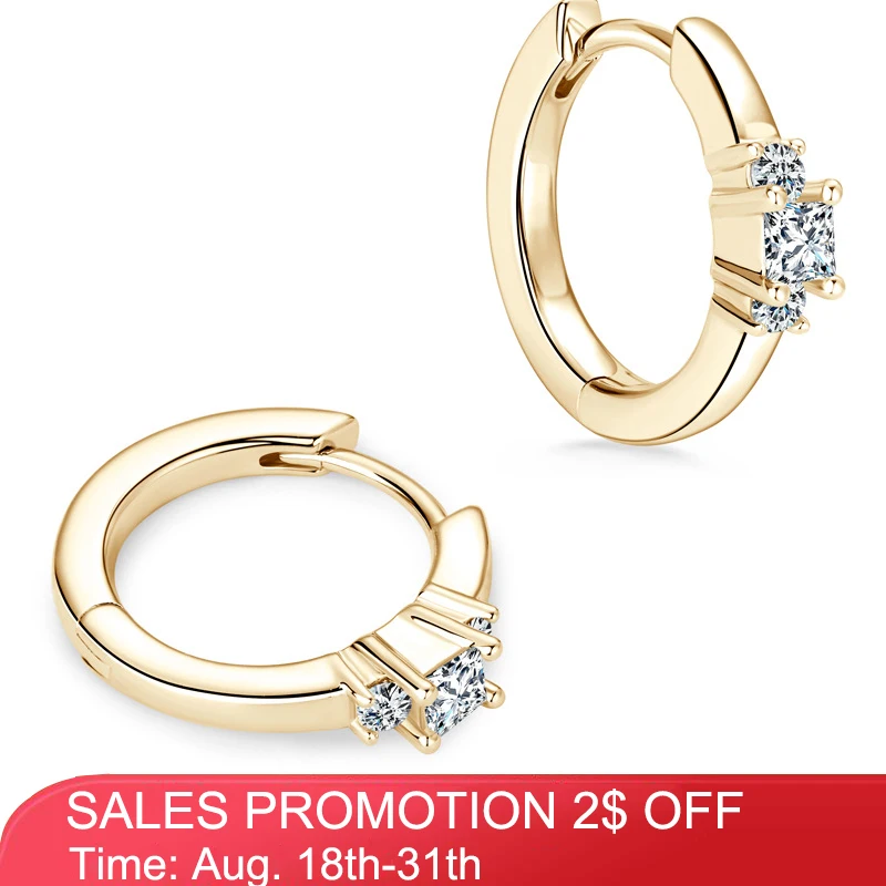 

QXTC Women's Moissanite Hoop Earrings With GRA D Color VVS1 Doamond Earrings 2023 Trend Silver 925 Real Fine Jewelry