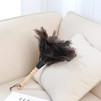 ostrich feather fur brush duster anti static dust removal dusters brush dust cleaning tool wooden handle home for kitchen car