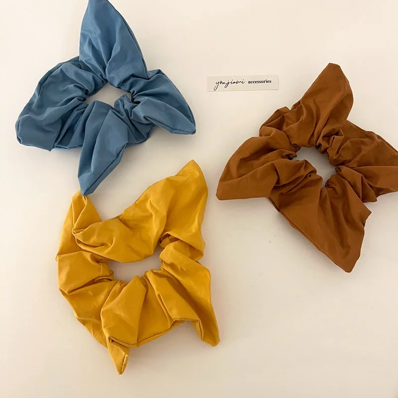 

Korea Solid Square Hair Ropes Women Elastic Rubber Bands For Girls Oversize Ponytail Hair Scrunchies Fashion Hair Accessories