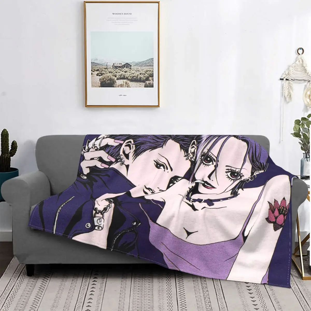 

Nana Osaki Shinichi Plush Blankets Japanese Classic Anime Funny Throw Blankets for Home 125*100cm Rug Piece 09