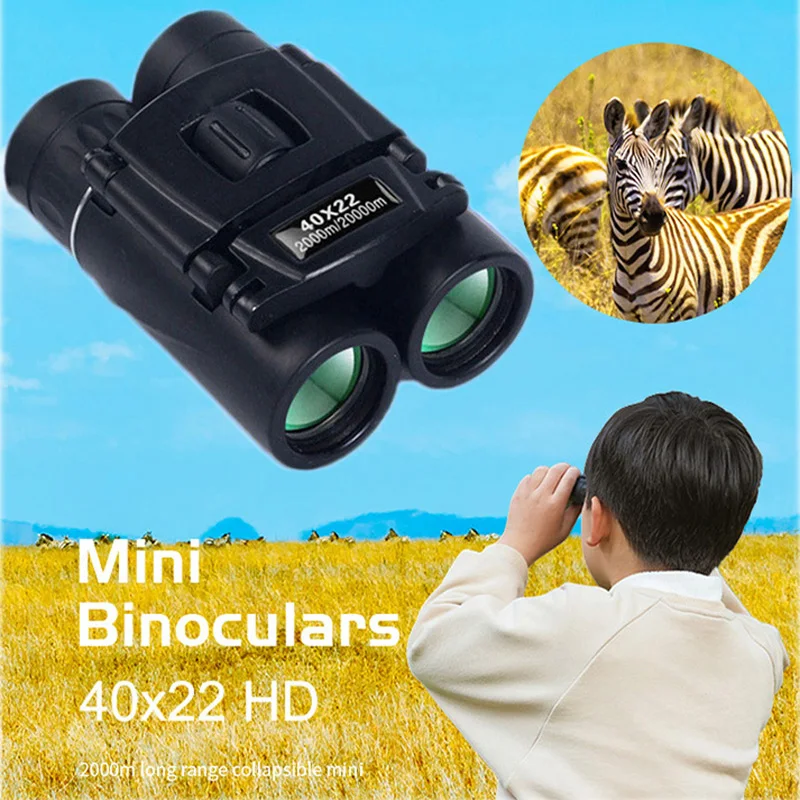 

40x22 HD Powerful Binoculars 2000M Long Range Folding Mini Telescope BAK4 FMC Optics for Hunting Sports Outdoor Camping Travel