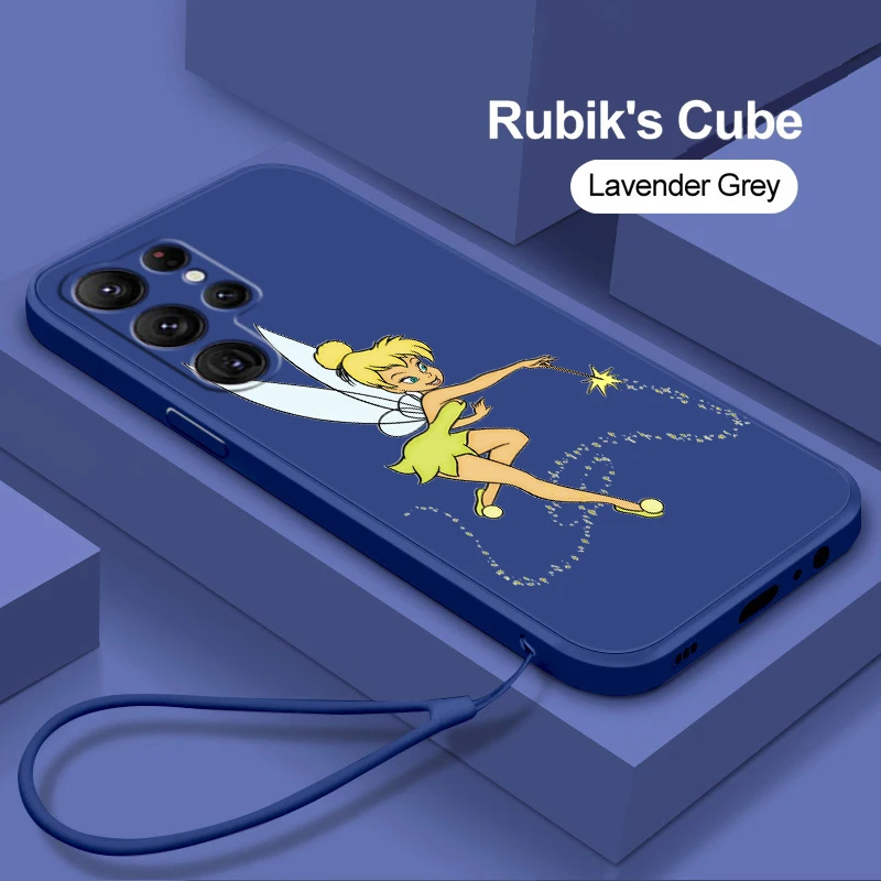 

Disney Peter Pan Cartoon For Samsung S23 S22 S21 Ultra S20 FE S10 S9 Plus Lite 5G Liquid Rope Phone Case Cover