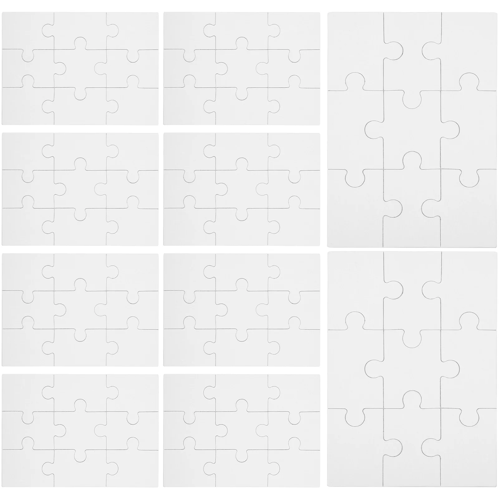 

10 Sheets Coloring Blank Puzzle Child Kids Toys Sublimation Puzzles Paper Drwing