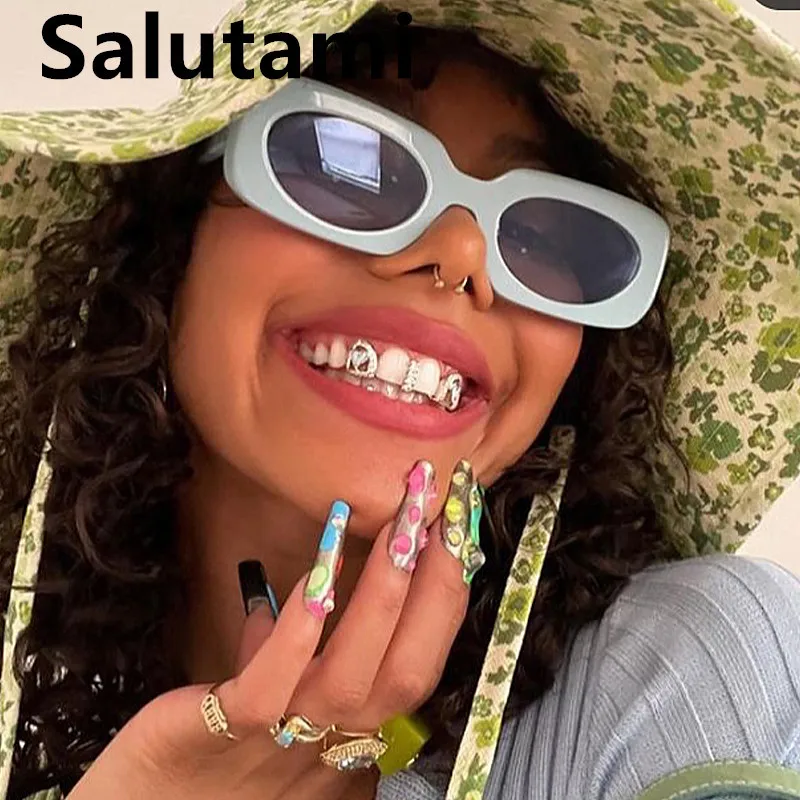 

Vintage Candy Color Small Square Sunglasses For Women New Fashion Unique Plaid Sun Glasses Men Gradient Uv400 Shades Gafas