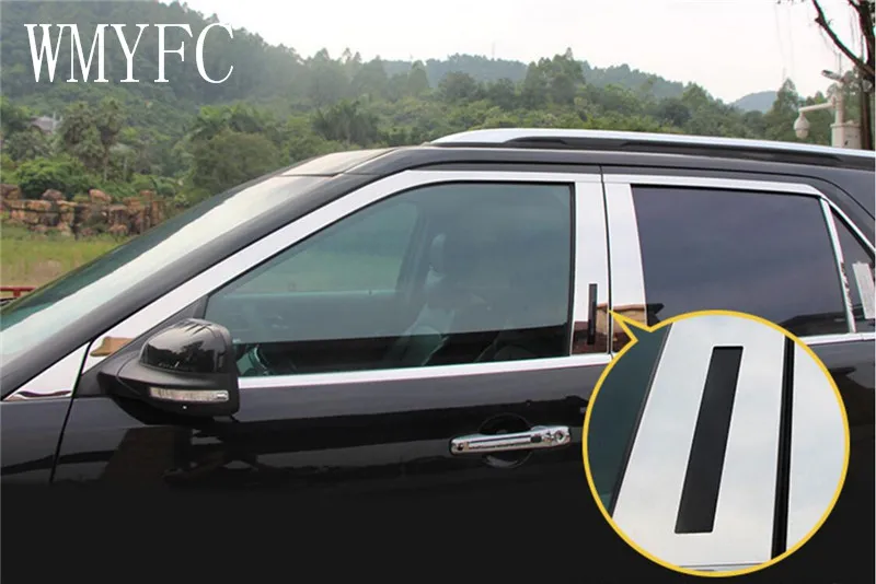 

Stainless Steel Window Pillar Trim Car Sticker Accessories Fit For Ford Explorer 2016 2017 Car-styling 6pcs