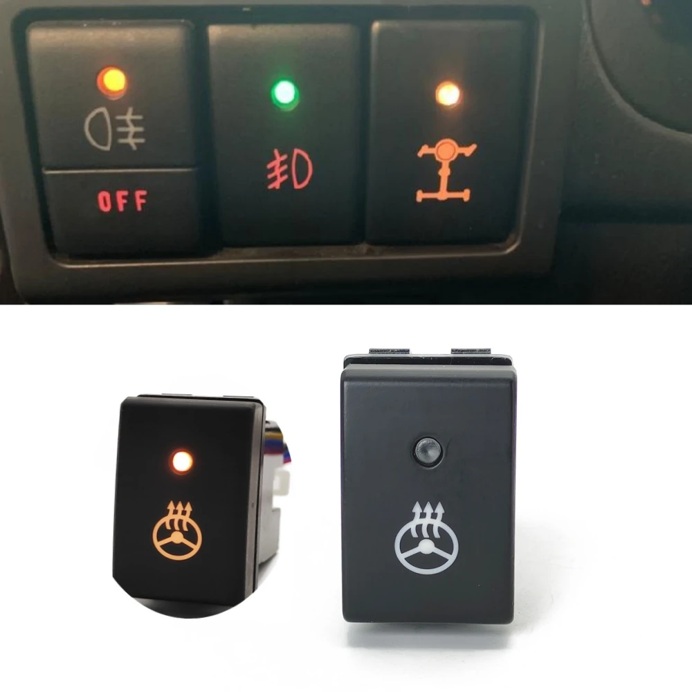 

For Suzuki Jimny 2007 - 2015 Orange Light Car Steering Wheel Heating Control Switch Button with Connection Wire