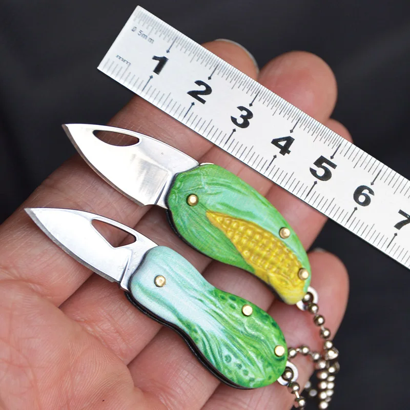 

New Product Creative Vegetable Mini Knife Aluminum Alloy Handle Folding Knife Portable Outdoor Gift Key Knife