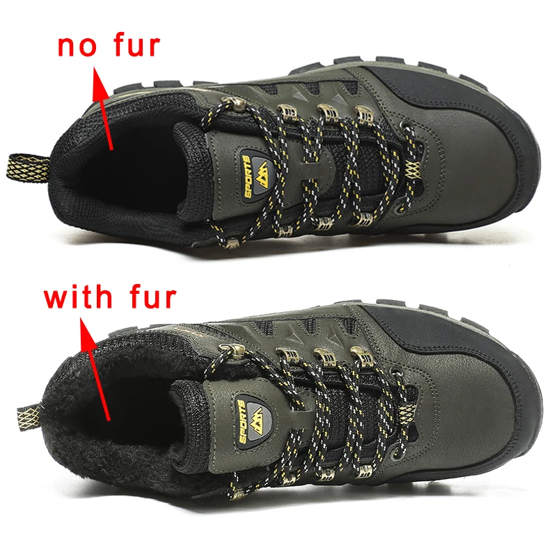 Plus Size Winter Hiking Shoes With Fur And Autumn Outdoor Shoes Woman/Man Sneakers Trekking shoes Snow Boots