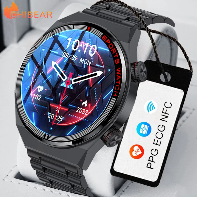 ChiBear 1.39" ECG+PPG Bluetooth Call Smart Watch Men Sports Bracelet Waterproof Custom Watch Face NFC Smartwatch For IOS Android