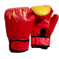 children boxing gloves professional breathable pu leather flame gloves boxing training glove sports supplies