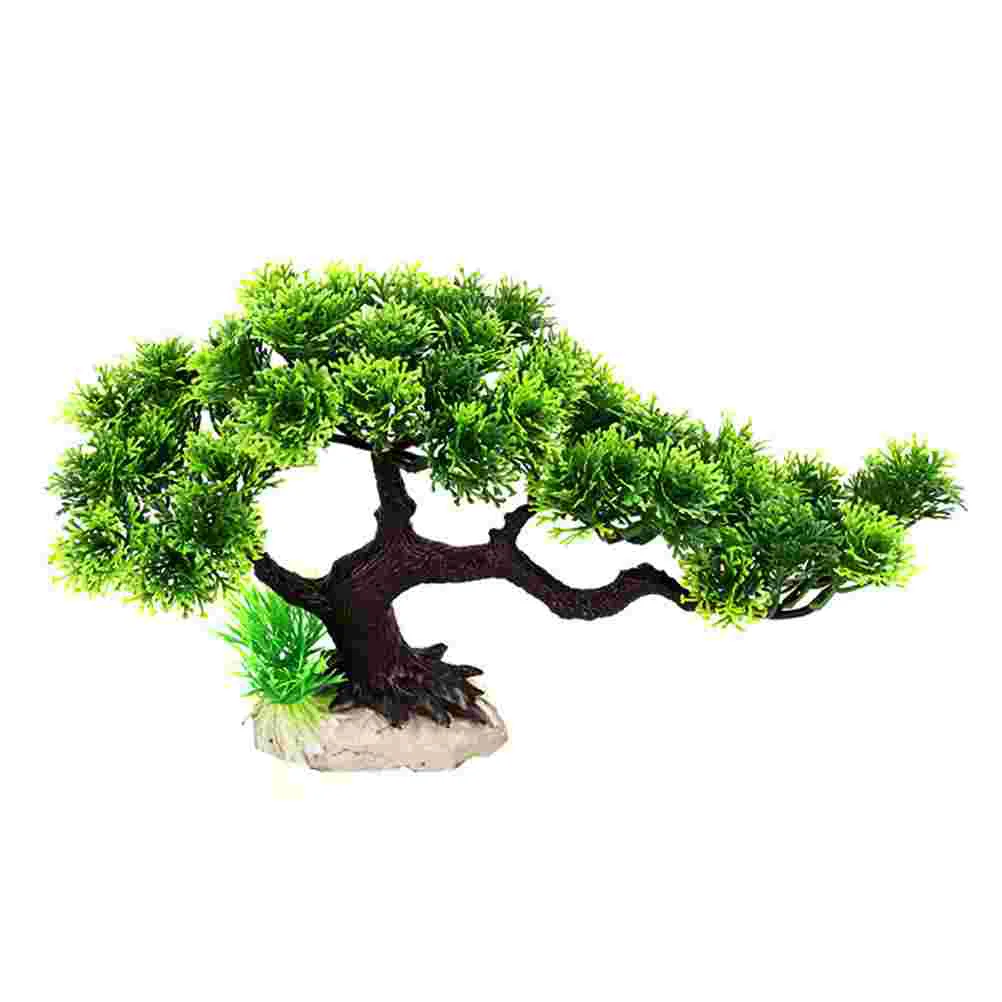 

Tank Aquarium Tree Bonsai Artificial Pine Decor Ornament Plastic Landscape Decoration Fake Aquatic Decorations Water Rockery