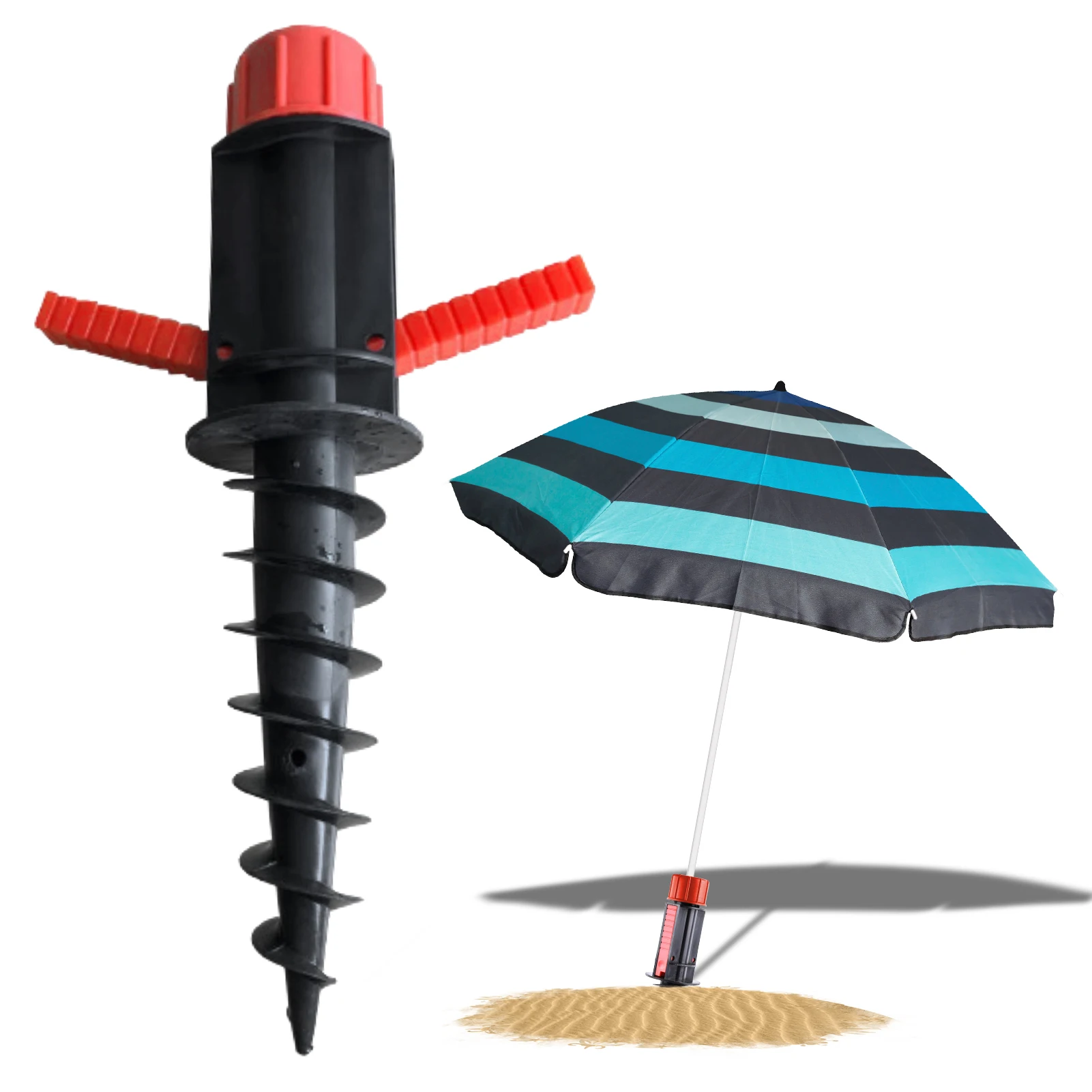 

Beach Umbrella Sand Anchor Outdoor Camping Grass Auger Spiral Stand Storage Holder Heavy Duty Patio Lawn Home Garden