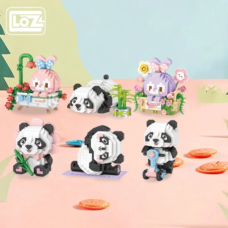 

Loz Panda Building Blocks Toy Puzzle Assembled Model Rabbit Decoration Small Particle Assembly Miniature Pet Diy Smart