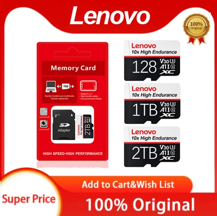 

Lenovo Class10 2TB Micro TF SD Card 1TB 512GB 256GB Flash SD Memory Card 128GB Waterproof Cartao De Memoria For Nintendo switch