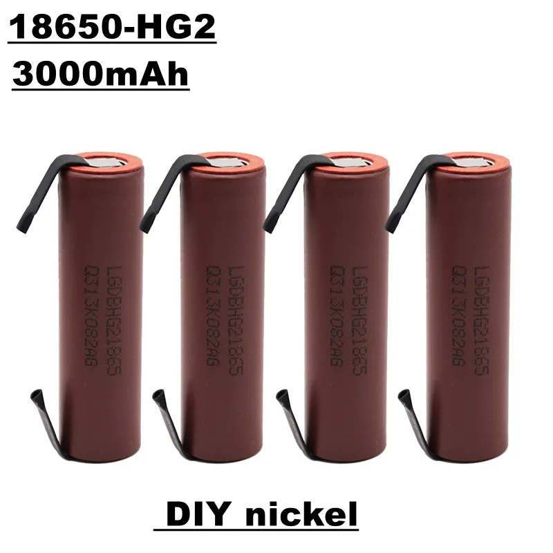 

18650 lithium ion battery, Hg2, 3.6 V, 3000 MAH, discharge 20a, maximum 35A, suitable for camera, beauty instrument + DIY nickel