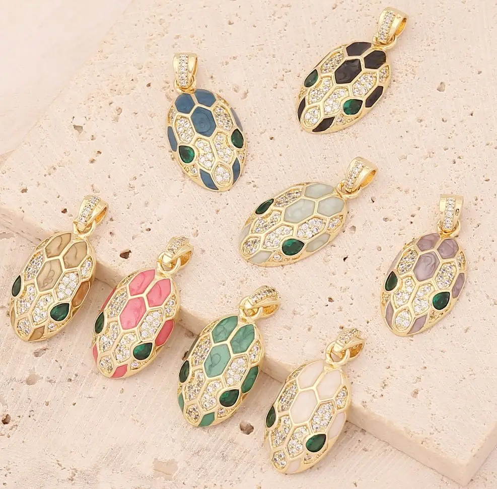 

Snake Gold Pendant Charms for Diy Keychain Necklace Bracelet Colorful Drip Oil Zircon Charms for Jewelry Making Supplies