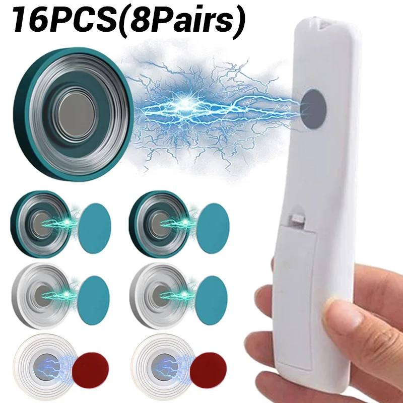 

2/16Pcs Strong Magnetic Hooks Wall Mount Anti-Lost Magnet Holder Hook for Fridge Sticker Remote Control Home Storage Organizer