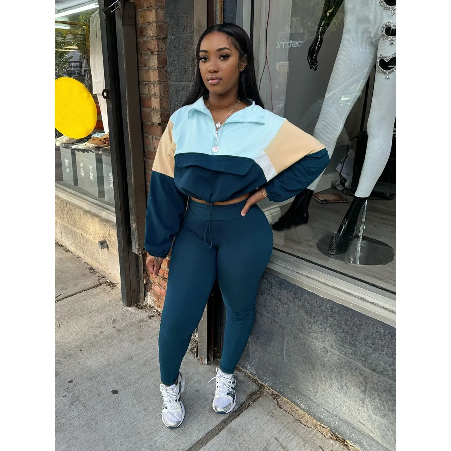 Укороченные куртки Топы Комплект брюк из 2 предметов Сексуальная одежда