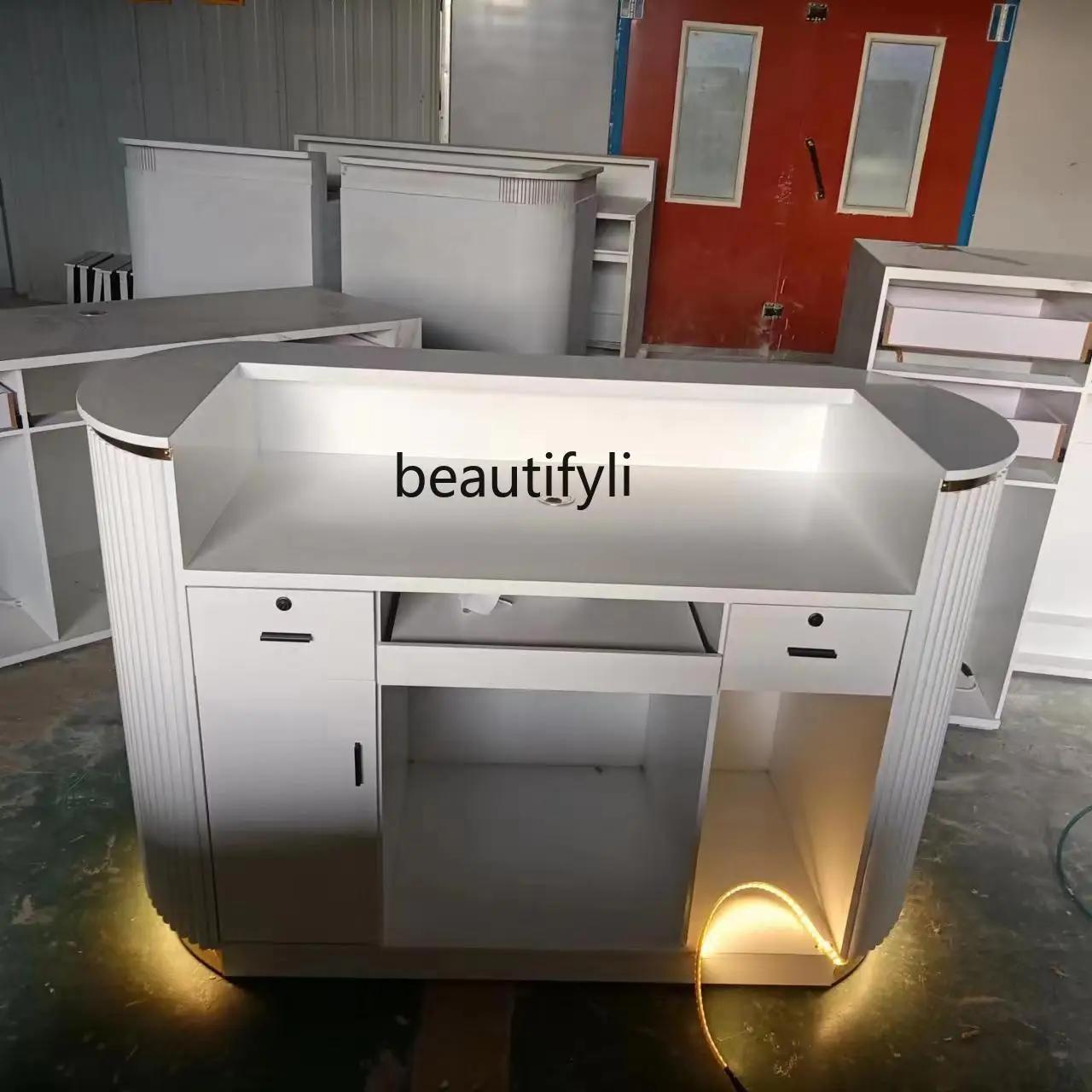 Передняя светящаяся стойка регистрации Компания-стол Простой современный салон