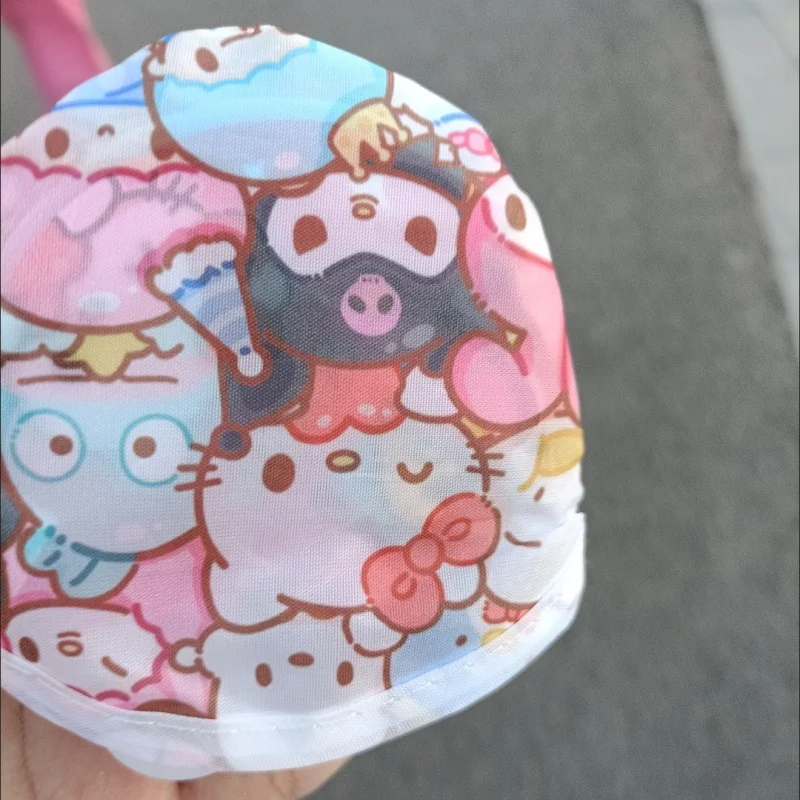 Фото Портативный складной вентилятор Kawaii Sanrio с персонажами Куроми и Май Мелоди, летний уличный вентилятор для путешествий, подарок для девочек №5