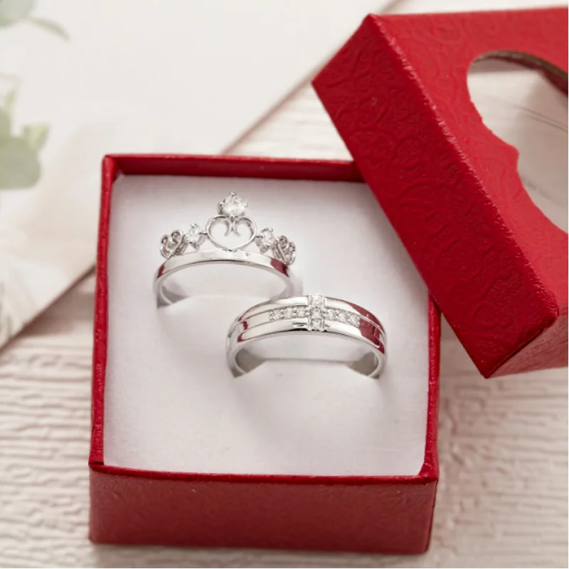 

Disney Couple Ring Female Fashionmonger Simple Wedding Rings Simulation Diamond Ring Pair Valentine's Day Gift for Girlfriend