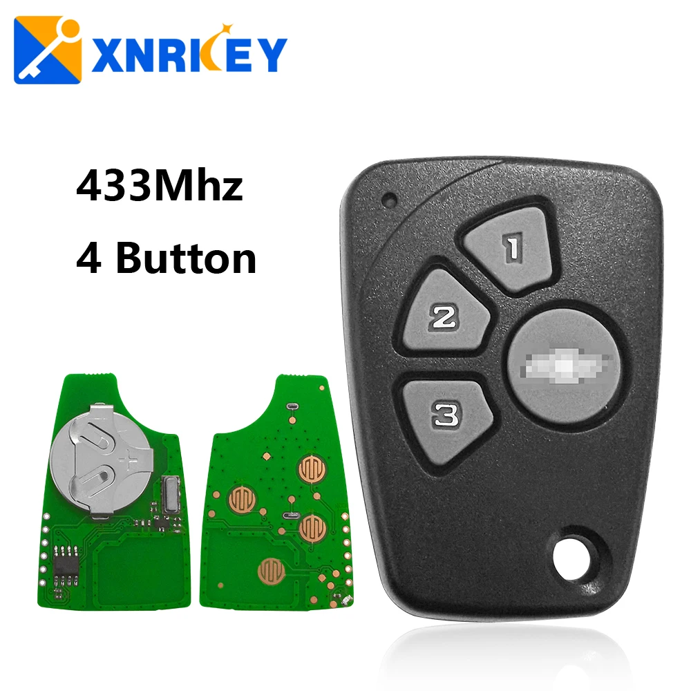 

XNRKEY 4 Button Remote Key 433Mhz for Chevrolet Speed Park Car Key with Logo