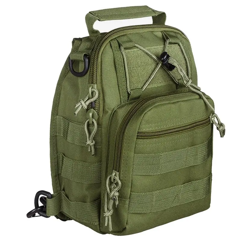 Unisex Adult Tactical Molle Sling Shoulder Bag with Adjustable Strap Army Green