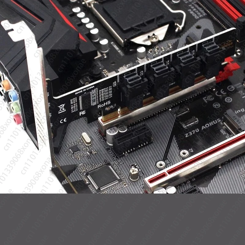 Фото Плата расширения PCIeX16 с 4 портами U.2 NVME SFF-8643 SFF-8639 Разделенная карта PCI-e4.0 №3