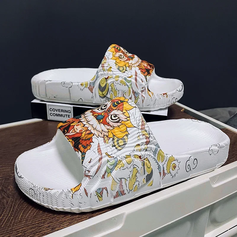 Мужские сандалии The Monster Nian дышащие пляжные шлепанцы с волнистыми углами легкие