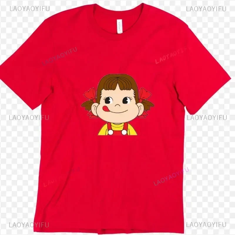 Классические топы Y2k в стиле ретро Milky Peko-chan женская футболка из 100% хлопка для