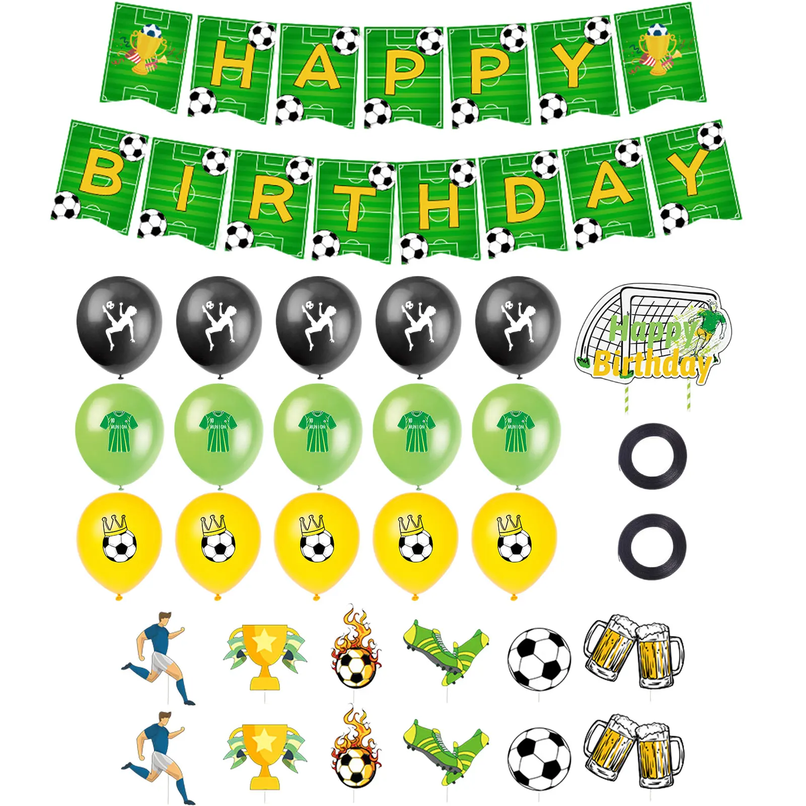 

Football Themed Birthday Party Supplies 31Pcs Football Themed Birthday Party Supplies Soccer Balloon HAPPY BIRTHDAY Banner Cake
