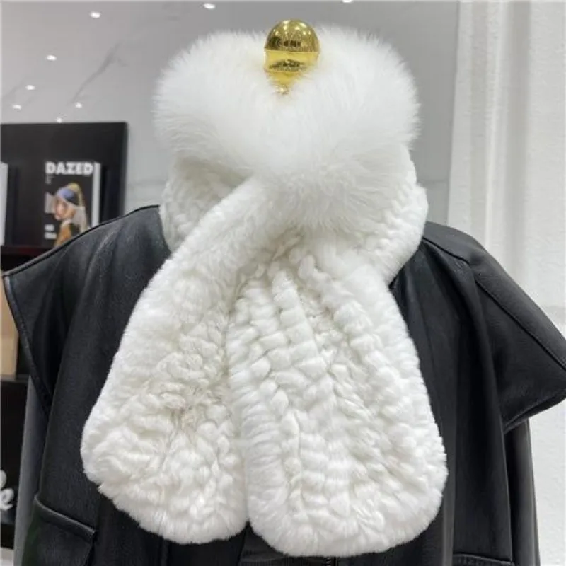 

Зимний женский шарф из натуральной кожи, Женский Глушитель из натурального теплого лисьего меха, высокое качество