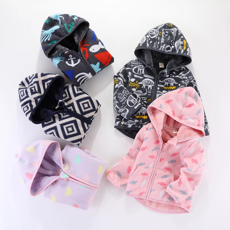 

SAILEROAD Winter Baby Toddler Boys Outerweat Velvet Coat Thick Warm Infant Kids Girls Topwear Jackets Children's Clothing